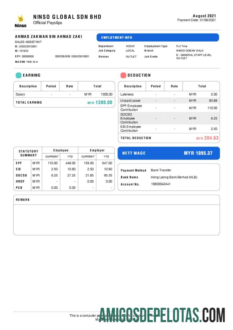 Realista Ninso Global Sdn. Bhd. Modelo de recibo de pagamento em formatos Word e PDF.pdf, 1